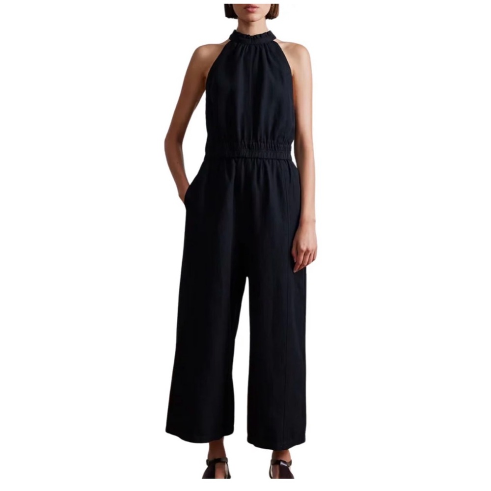Apiece Apart Midnight Black Halter Jumpsuit